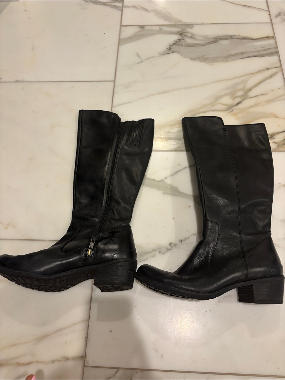 UGG Black Over-the-Knee Leather Riding Boots
